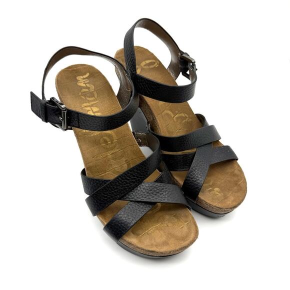 Sam Edelman Black Leather Nelson Wedge 8.5 - Picture 15 of 16